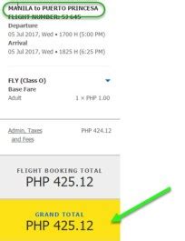 manila to puerto princesa airfare|P1,403 .
